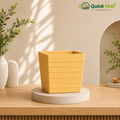 8 Inch Square Yellow Pot